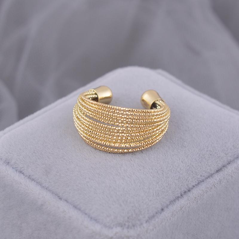 Multi-layer Line Metal Ring Geometric Open Adjustable Anneaux for Women Girl Wedding Jewelry