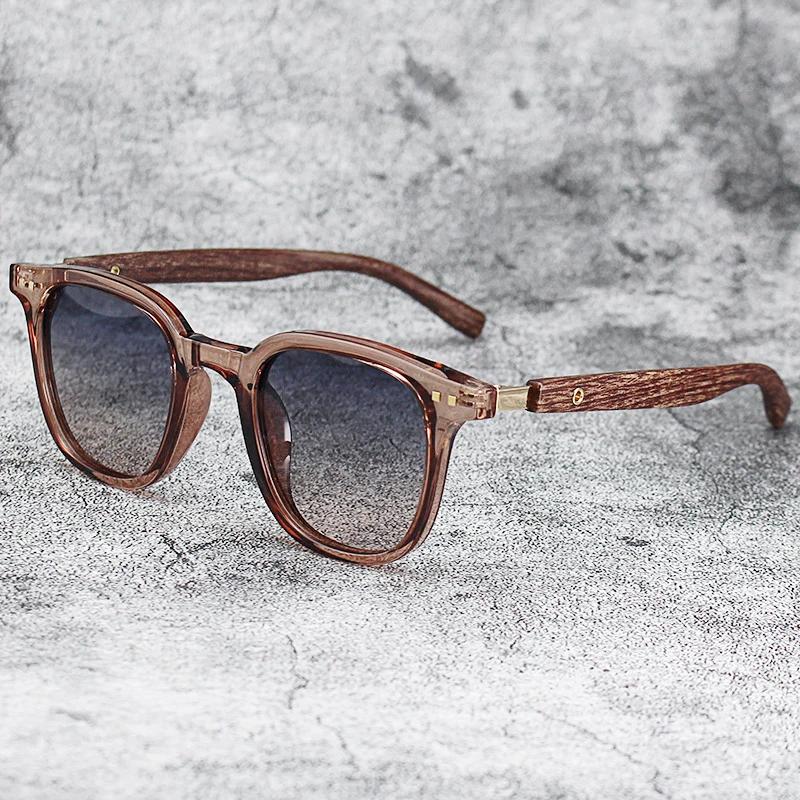 New Vintage Wooden Frame Sunglasses Classic Square Sun Glasses Coating Lens Driving Eyewear for Men Women