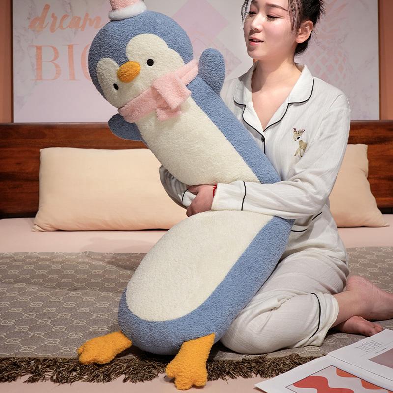 Cute Cartoon Long Penguin Plush Pillow Stuffed Soft Funny Penguin Sleeping Throw Pillow Cushion Gift for Girlfriend