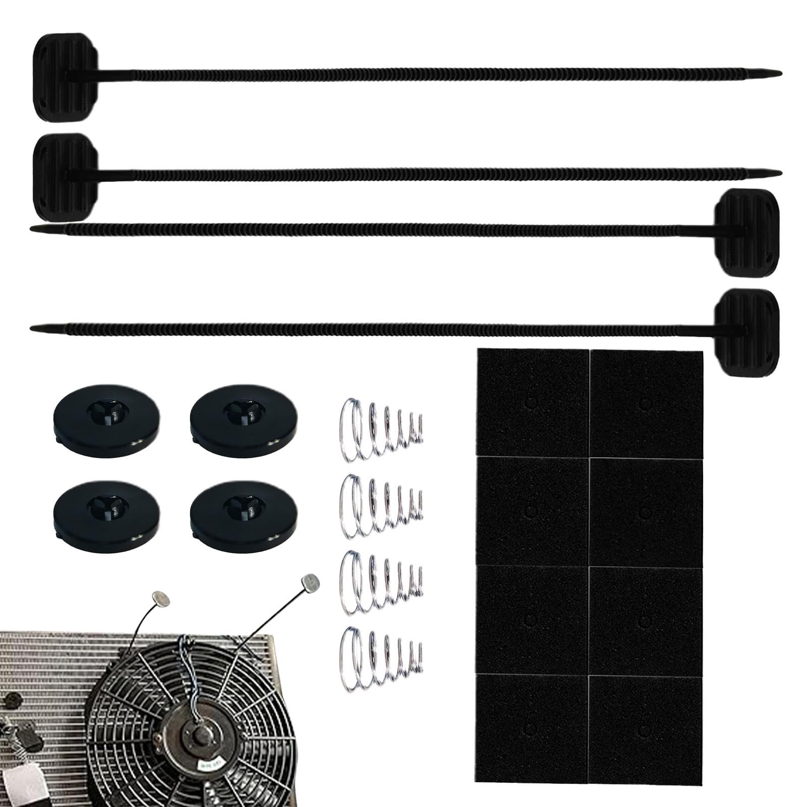 

Zqkimzi Fan Installation Kit, Radiator Fan Mounting Kit - Electric Radiator Fan Mounting Kit Please refer to the description чорний