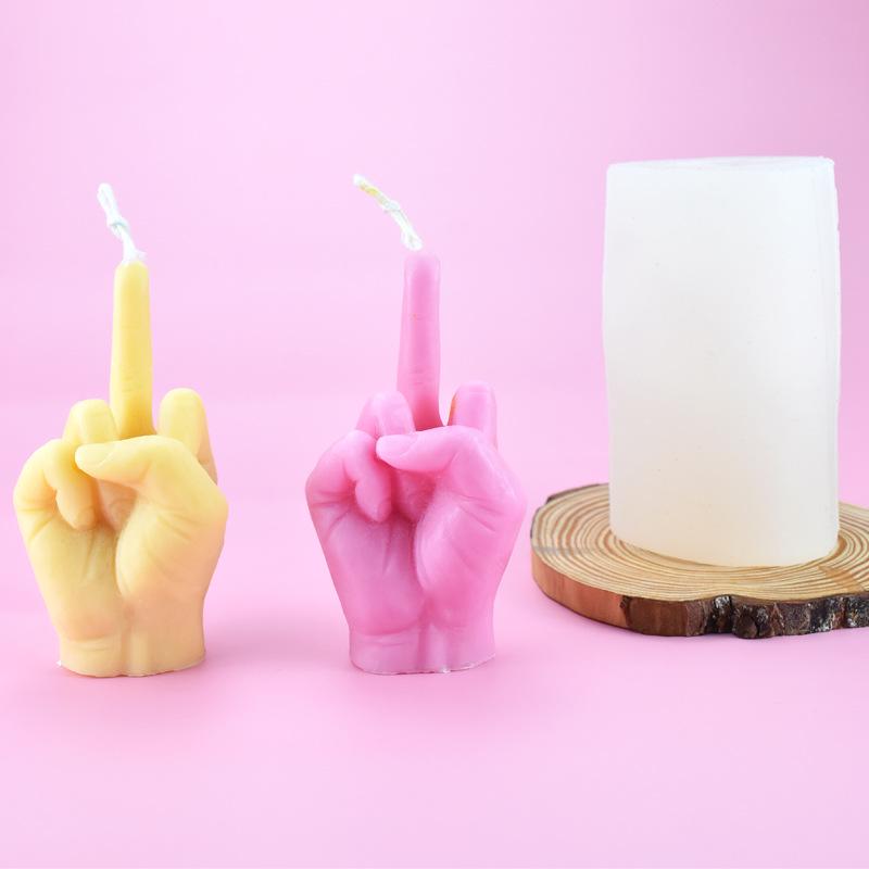 Handmade Middle Finger Silicone Mold for Aromatherapy & Cake Decoration