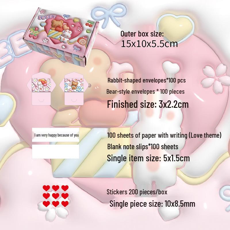 Qixi Festival Love Letter Set: Thoughtful Birthday Gift for Men & Women – Mini Envelope with Heartfelt Message