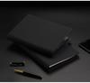 Minimalist Black A5 PU Leather Loose-Leaf Notebook with Black Card Paper Inner Pages