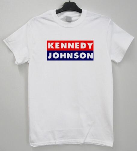 Kennedy Johnson T Shirt 1960 USA Presidential Election John F Lyndon Nixon GT118