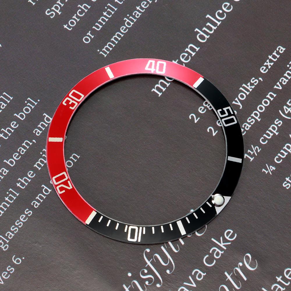Ceramic Aluminum Watch Case 37mm Alloy Watch Bezel Insert Ring Slope for Rolex Water Ghost Diving Men Watch Accessories Parts