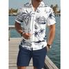 Sailing Tree Hawaiian Shirt Set Beach Animal 3d Print Sets Men Fashion Shirt+Short 2pcs Lapel New Suit Leisure Holiday Tracksuit