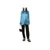 Y-3 SS23 Solid Satin Zip Pocket Long Sleeve Shirt Women shirts Blue IA1445