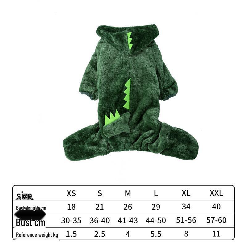 Pet Clothes for Cats and Dogs: Warm Coral Fleece Tiger & Dinosaur Costumes for Autumn and Winter