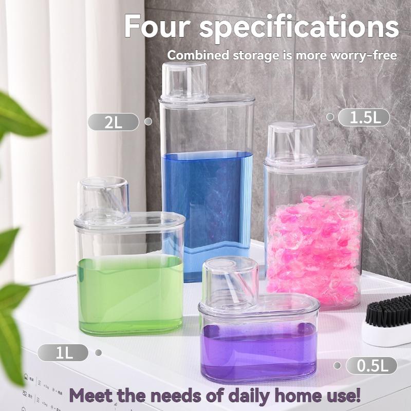 Airtight Laundry Detergent Dispenser Transparent Clothes Softener Dispenser Large Capacity for Food Powder Storage Container