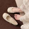 Shallow mouth round head bow Mary Jane shoes new with skirt buckle single shoes Doudou shoes