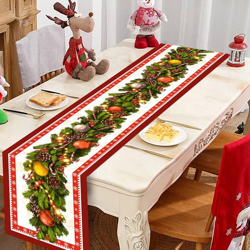 Christmas Disposable Tablecloth Christmas Decorations for Home 2026 Table Cover Navidad Noel New Year Gifts Dining Table Decor