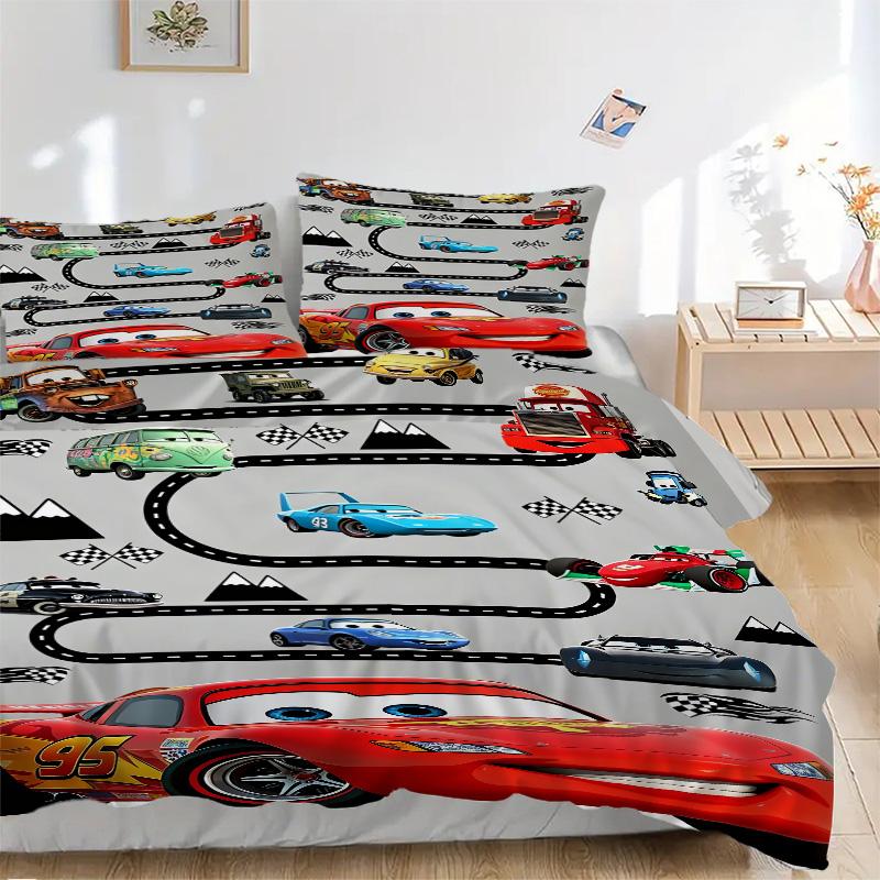 Cars Adventure Race Track Print 3Pcs Bedding Setduvet Cover With 2 Bedropillowcase Home Birthday Gift