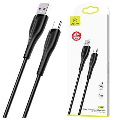 USAMS U38 USB-C Cable 5A Fast Charge for Oppo/Huawei 1M Black Sj376Usb01 (Us-Sj376)