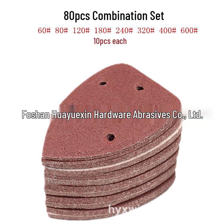 Velvet Triangular Sandpaper, 140x90mm, 5-Hole, Non-Standard Flocked, Hot-Selling for Foreign Trade