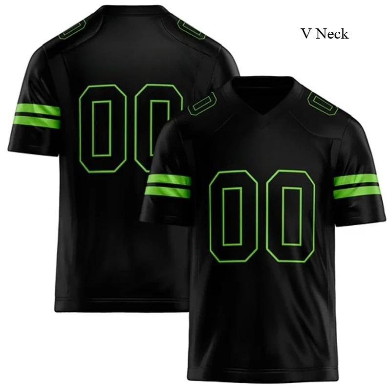 Rugby T-shirt Personalized V Neck Black Mens Sports T Shirt Loose Quick Dry Team Uniforms