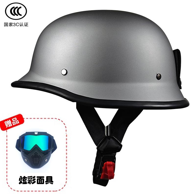 German Crafted Vintage Steel Cruiser Helmets | Half Face Unisex Motorcycle Helmets | DOT Certified for Reliable Protection