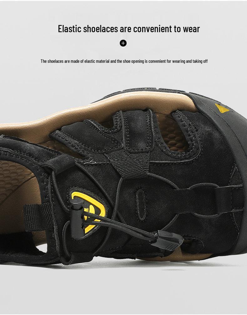 Unisex Thick-Soled Closed-Toe Summer Sandals - Plus Size Outdoor Casual Beach Shoes.