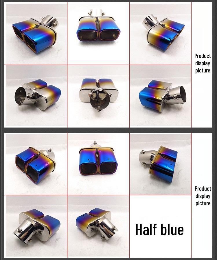 Stainless Steel Blue-Plated Exhaust Tailpipe for Corolla, Fox, Vitara, Vezel, XRV, Fit