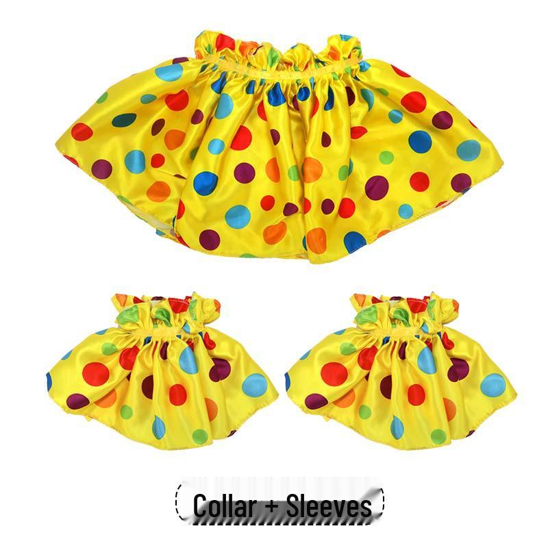 Halloween Clown Adult Cosplay Costume Set with Wig and Bow Tie
