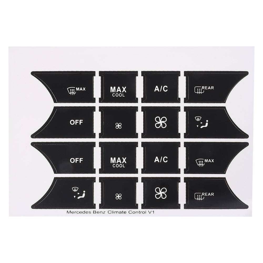 6Sheets Black A/C Central Control Button Stickers  for Mercedes Benz 2007-2014