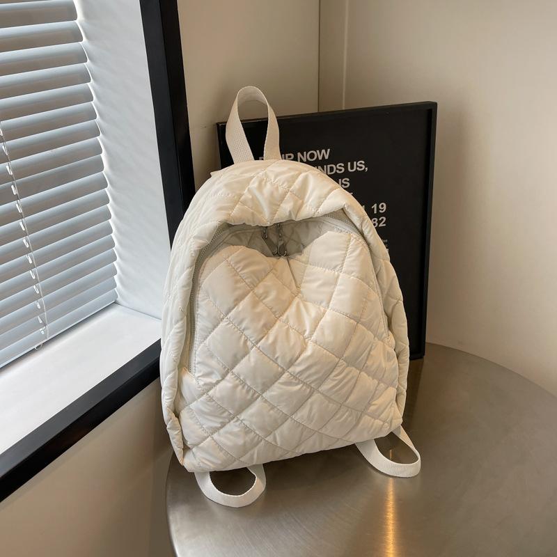 Schoolbag rhombus embroidered thread women's backpack 1011 new versatile travel bag fashionable backpack student class schoolbag