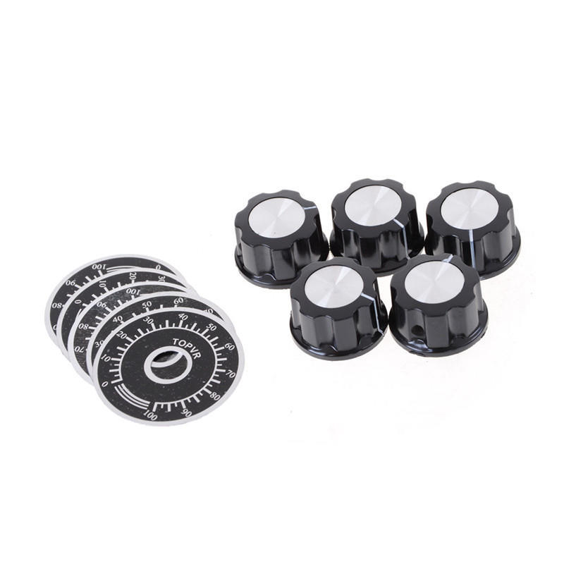 10Pcs Black Rotary Potentiometer Knobs Caps with Counting Dial Bu 10Pcs Black Rotary Potentiometer Knobs Caps with Counting Dial Bu