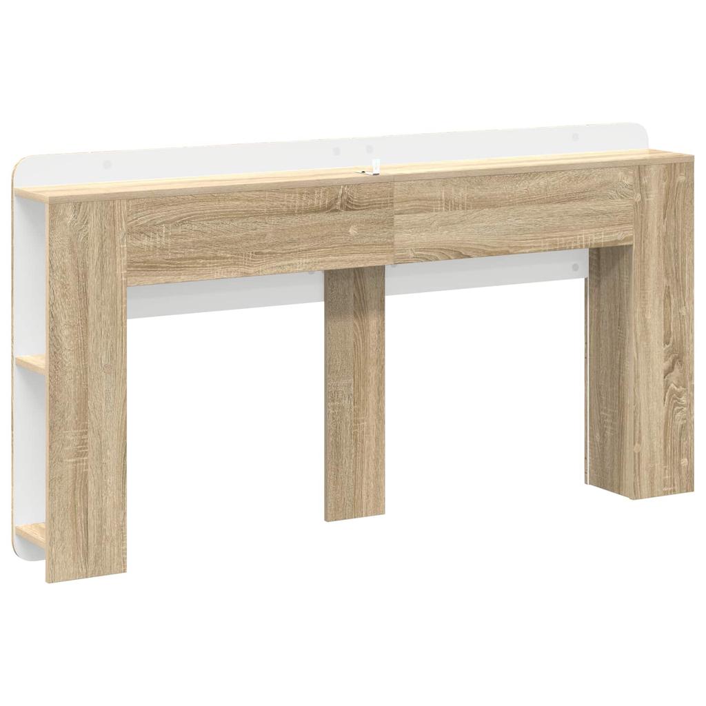 Headboard Cabinet with Storage Sonoma Oak Wood Material