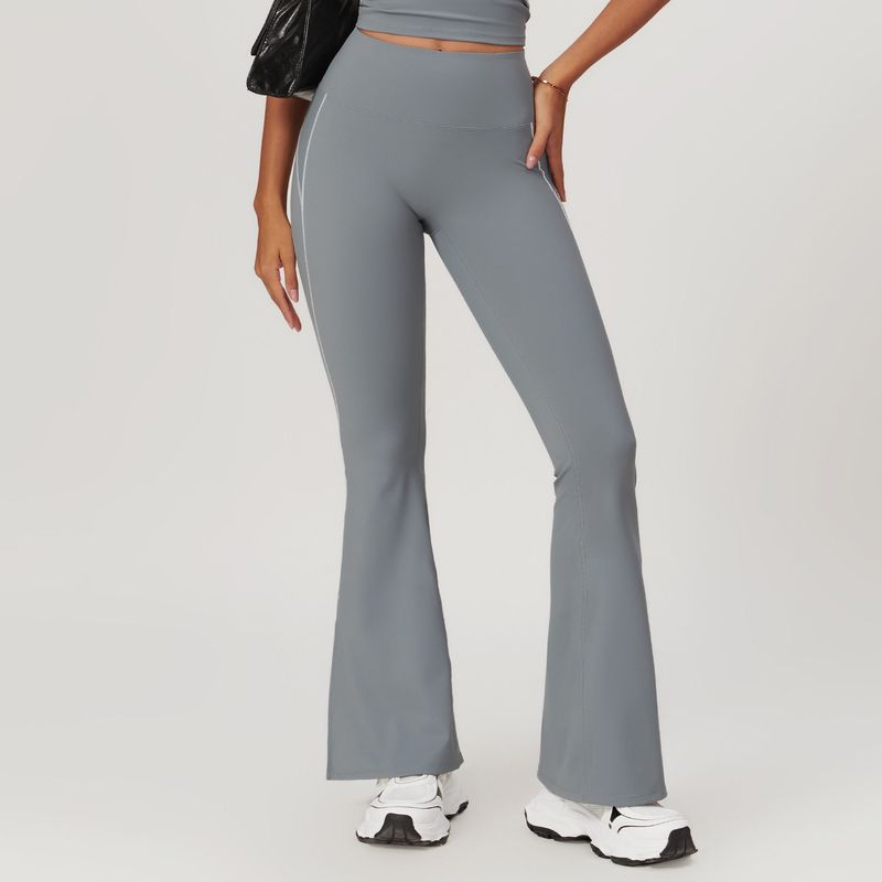 

Fashion Nude Feel High Waist Hip Raise Yoga Pants Women s Running Fitness Wide Leg Horn Casual Sports Trousers Stretch Tight Iron Gray S