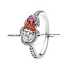 Women's Fashion S925 White Copper Ring with Diamond Inlay - Light Luxury Couple's Niche Design