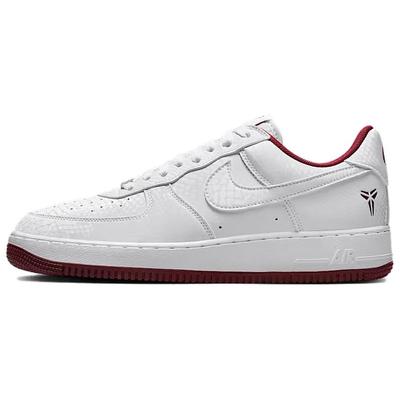 X Kobe Bryant Air Force 1 Abrasion Resistant Abrasion Resistant Low Top Skateboard Shoes Unisex White Red IB0018-101
