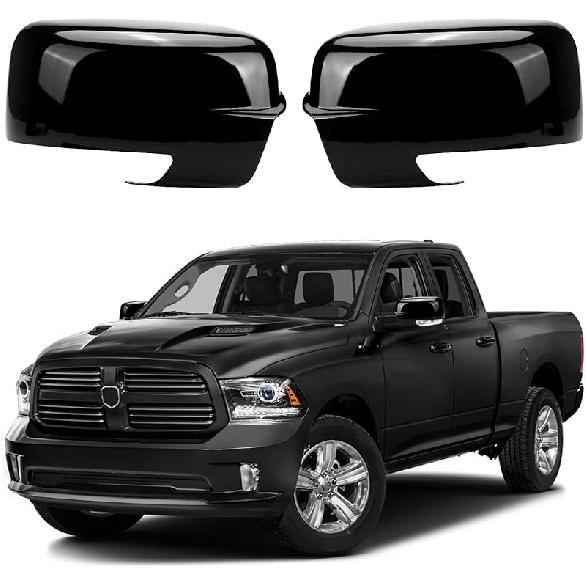 Chrome Side Mirror Covers Caps Compatible With 2009-2018 Dodge Ram 1500 And -2024 RAM 1500 Classic With Turn Signal Cut-Outs (Chrome-With Cut-Outs)