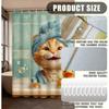 Cat Bath Time Printed Shower Curtain Whimsical Animal Artwork For Pet Lover Bathroom Decor