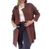 2024 Women's Fashion Woolen Coat: European & American Style, Long Sleeve, Turn-Down Collar, Pockets for Autumn & Winter