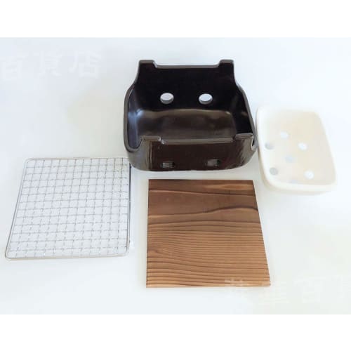 [KaKa Department Store] Bankoyaki Square Skewers, Black Charcoal Grill (Small), with Grill, Yakiniku Stove, BBQ, 25-15