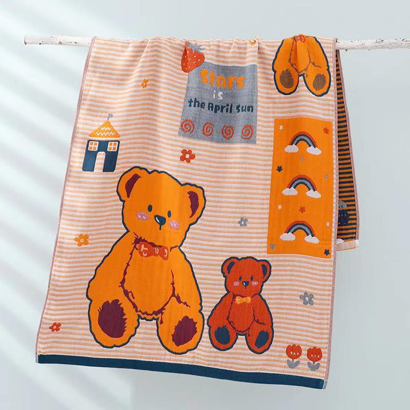 Chinese Style Four-Layer Cotton Gauze Bath Towel - Soft, Absorbent & Thick for Couples