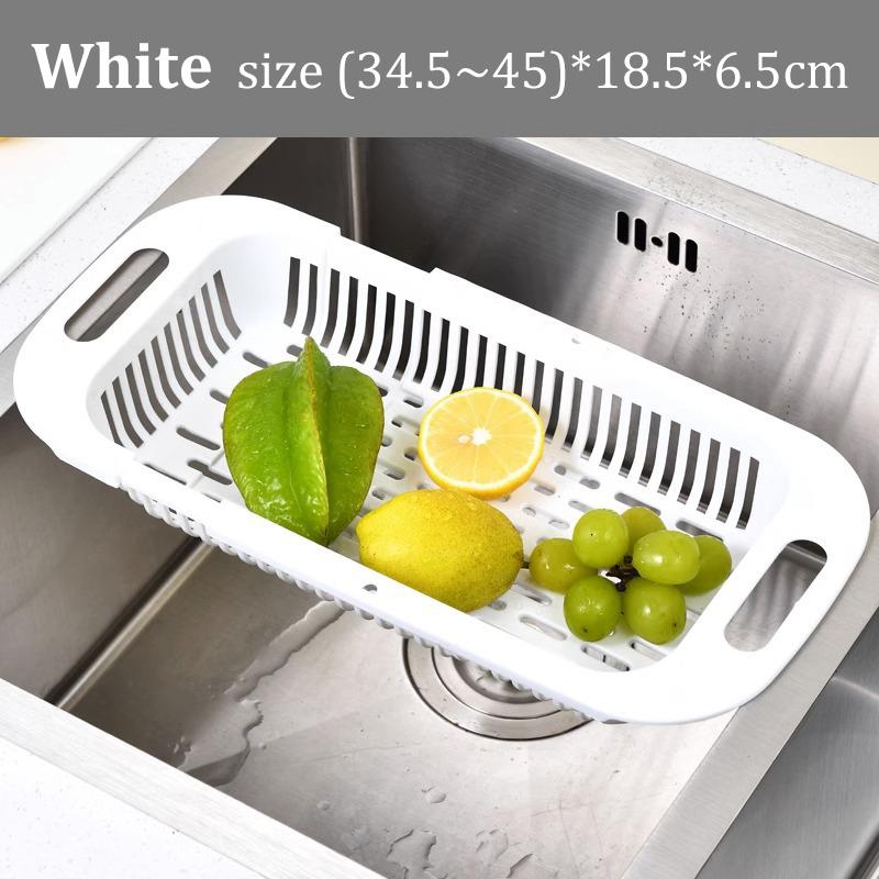 Kitchen Storage Rack Soap Sponge Rack Adjustable Vegetable Drain Basket Sink Rack Retractable Multifunctional Kitchen Tools