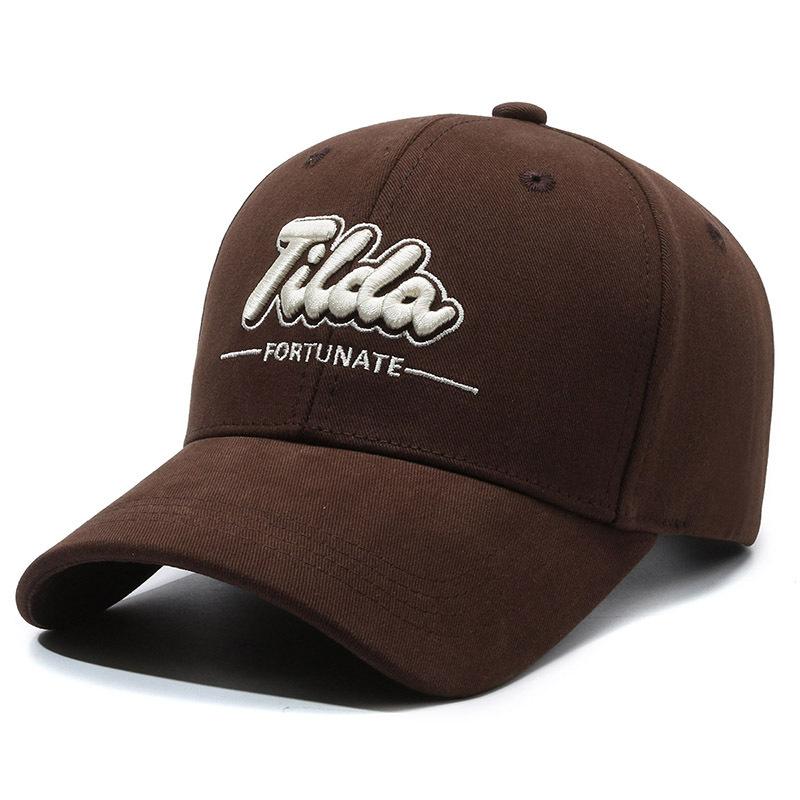 

Кепка с вышитыми буквами, жесткая кепка с солнцезащитным козырьком, женская, простая, универсальная, с вышитым лицом, маленькая кепка с вышитыми буквами, солнцезащитная, мужская adjustable темно-коричневого