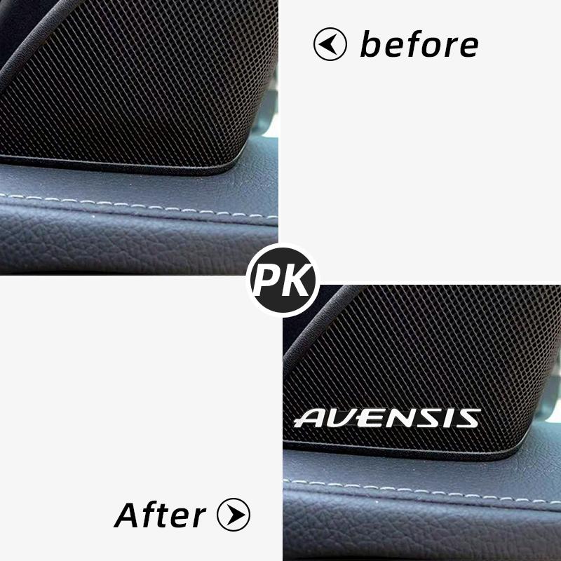 wvkzl2 4/10pcs 3D aluminum speaker stereo speaker badge emblem Sticker for Toyota Avensis t25 t27 Stickers Accessories Car-Styling