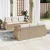 VidaXL Garden Lounge Set with Cushions 7 Pcs, Patio Sofas, Patio Furniture Set, Outdoor Furniture, Beige 3221107