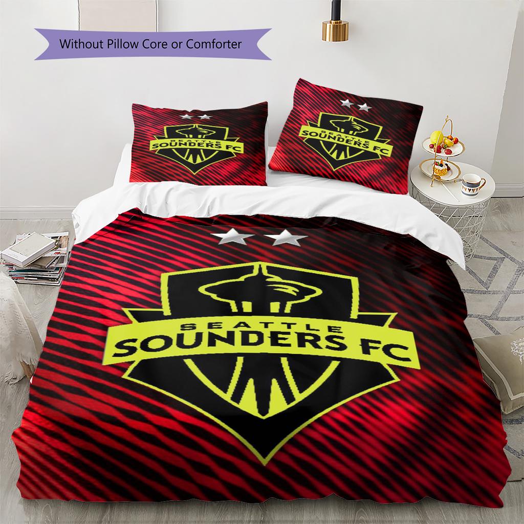 The Seattle Sounders FC Pattern Bedding Set Quilt Cover Pillowcase Home Decor Gift (1 * duvet cover + 2 * pillowcase, without core)