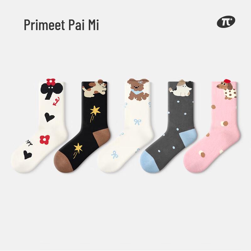 PRIMEET Women s Illustrated Breathable Mid-Calf Socks One Size (EU 36-39)