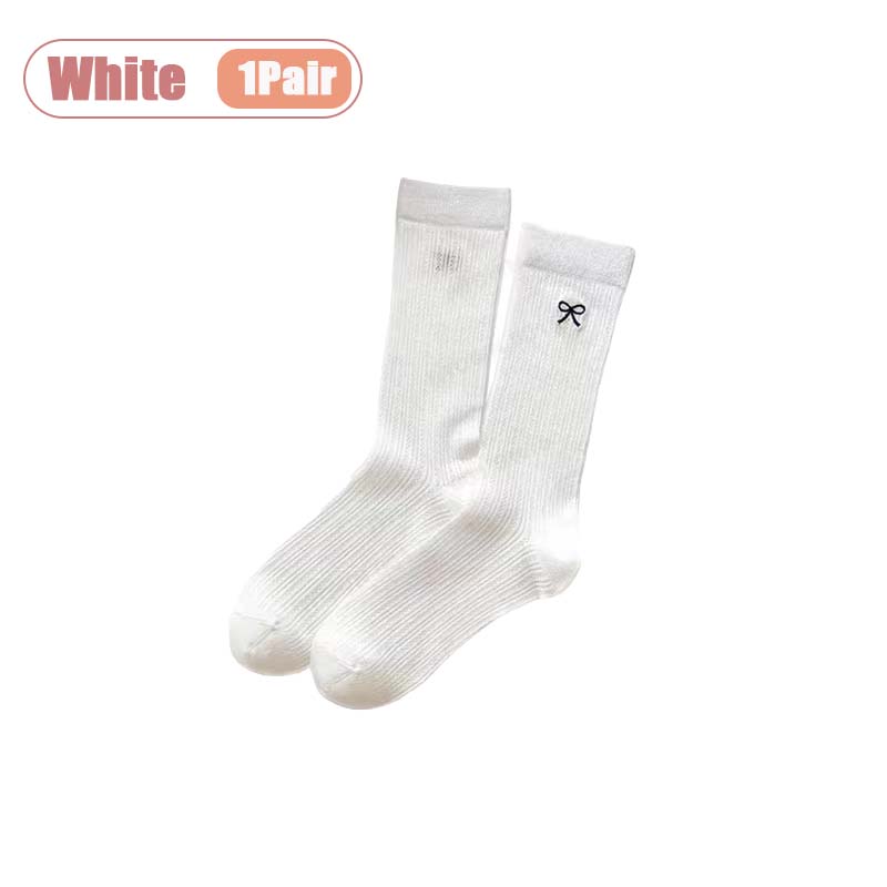 

1-10Pairs Korean Style Breathable Socks Solid Color Bow Ankle Socks for Women Girls Spring Summer Kawaii Fashion Accessories