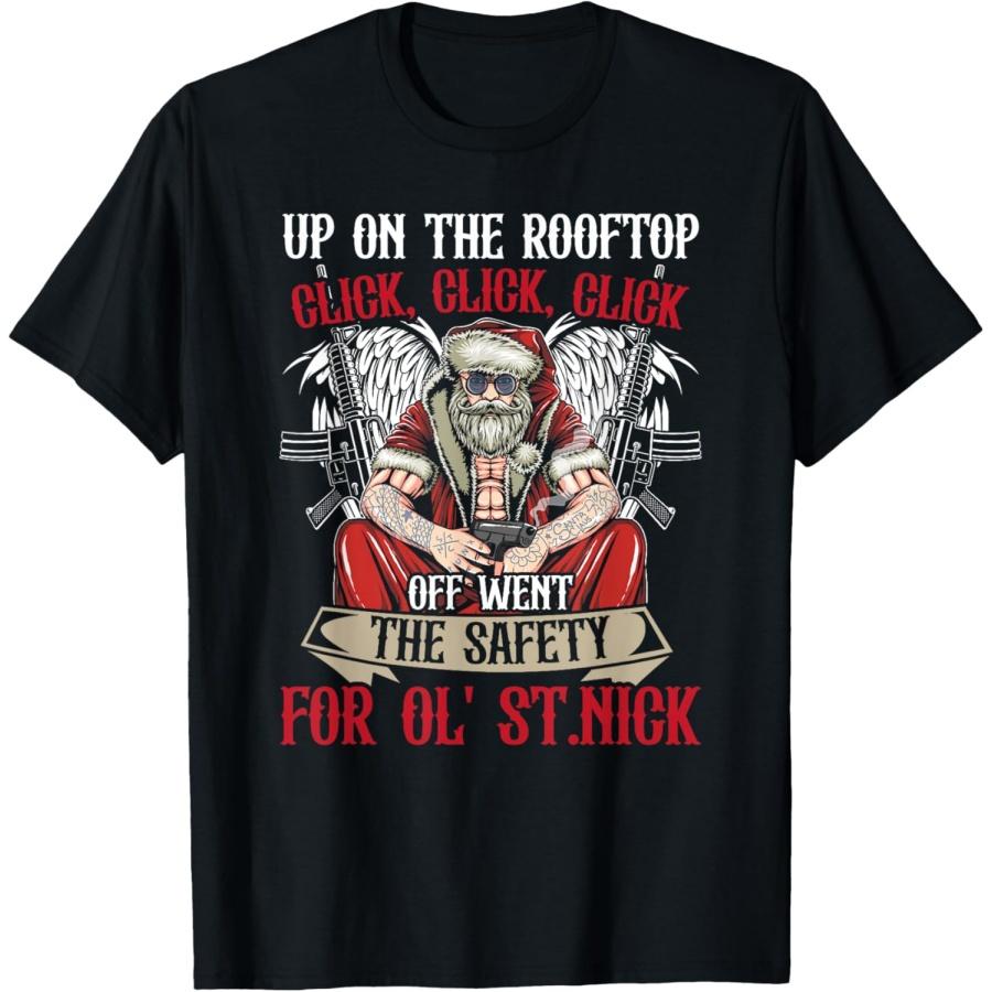 

Santa Claus Up On The Rooftop Click T-Shirt XXXXXL чорний