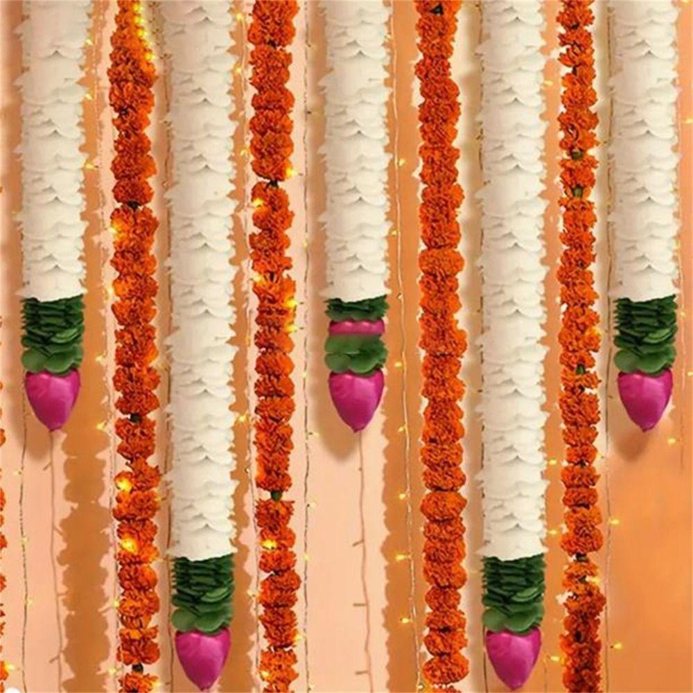 1/3Pcs White Floral Artificial Jasmine Garland Plastic Lotus Bud Garland Wedding Decor