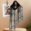 Breathable Embroidered Flower Shawl Polyester Lace Thin Headscarf Long Hijab Scarf  Neck Decoration