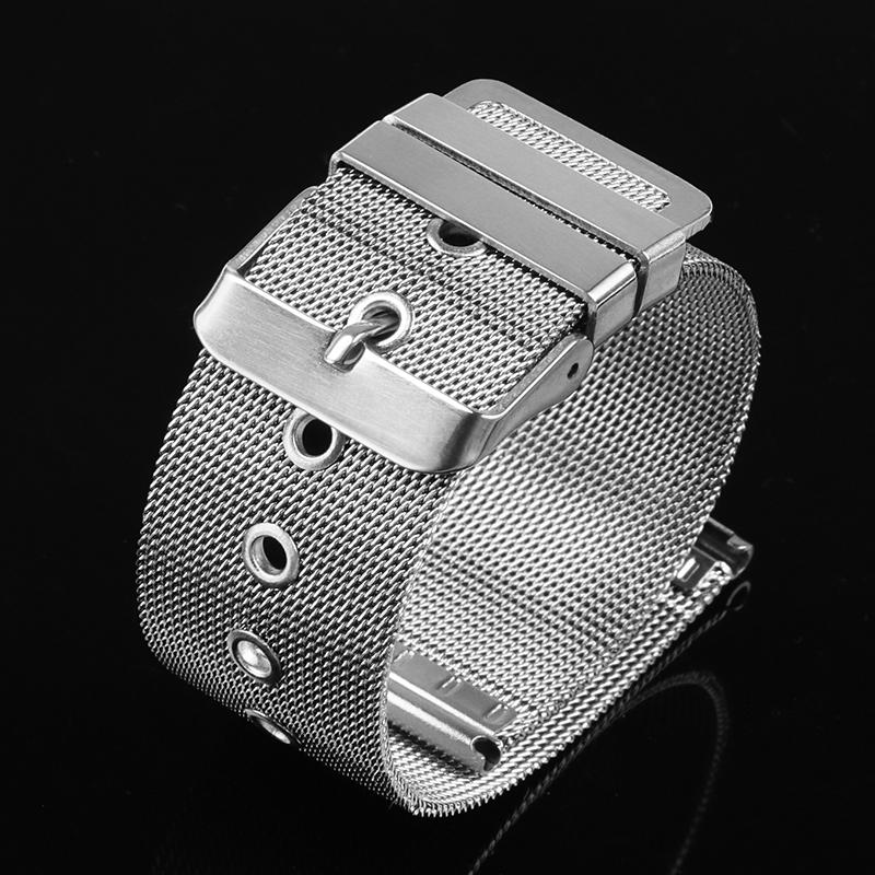 Mediolański Metalowy Pasek 18mm 20mm 22mm Uniwersalna Bransoleta 0.4mm Siatka Stalowy Pasek do Zegarka dla Omega dla Seiko Akcesoria do Paska na Nadgarstek