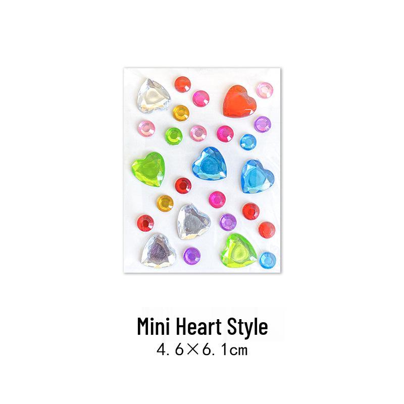 

Gem Stickers: Kids 3D Acrylic Crystal DIY Rhinestone Decorations, Colorful Cross-Border Designs for Girls