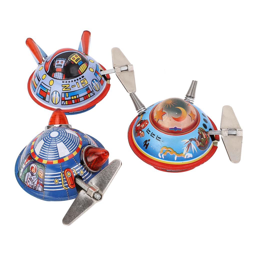 Vintage Wind Up Spacecraft Toy Collectible Clockwork Spring Wind Up Toy for Birthday