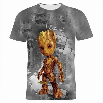 2026 Galaxy Guardians Groot T-shirt Children's Cartoon Anime 3D Fashion T-shirt Top Clothing Anime Clothing