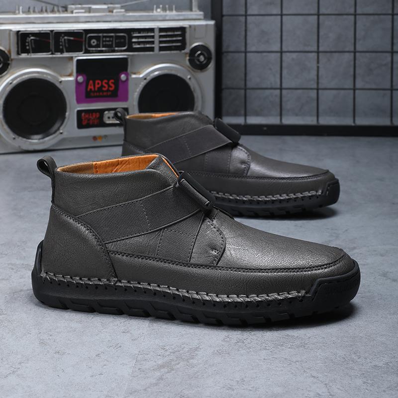 

Мужская обувь Весна и осень Мужская повседневная деловая обувь Кожаная обувь Мужская кожаная поверхность Мягкая подошва Низкий верх повседневная обувь среднего возраста 48 серый